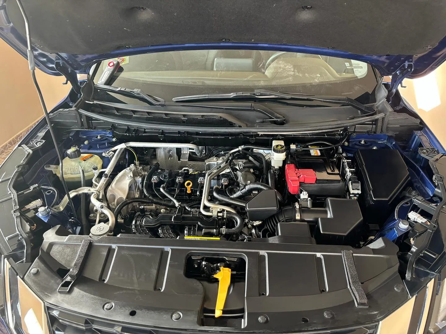 Detalle del motor limpio y acondicionado tras el detailing
